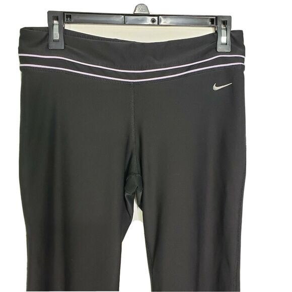 Nike Dri-Fit Womens Capri Pants Medium 8-10 Black Purple Workout Athletic 339512 - Picture 5 of 12